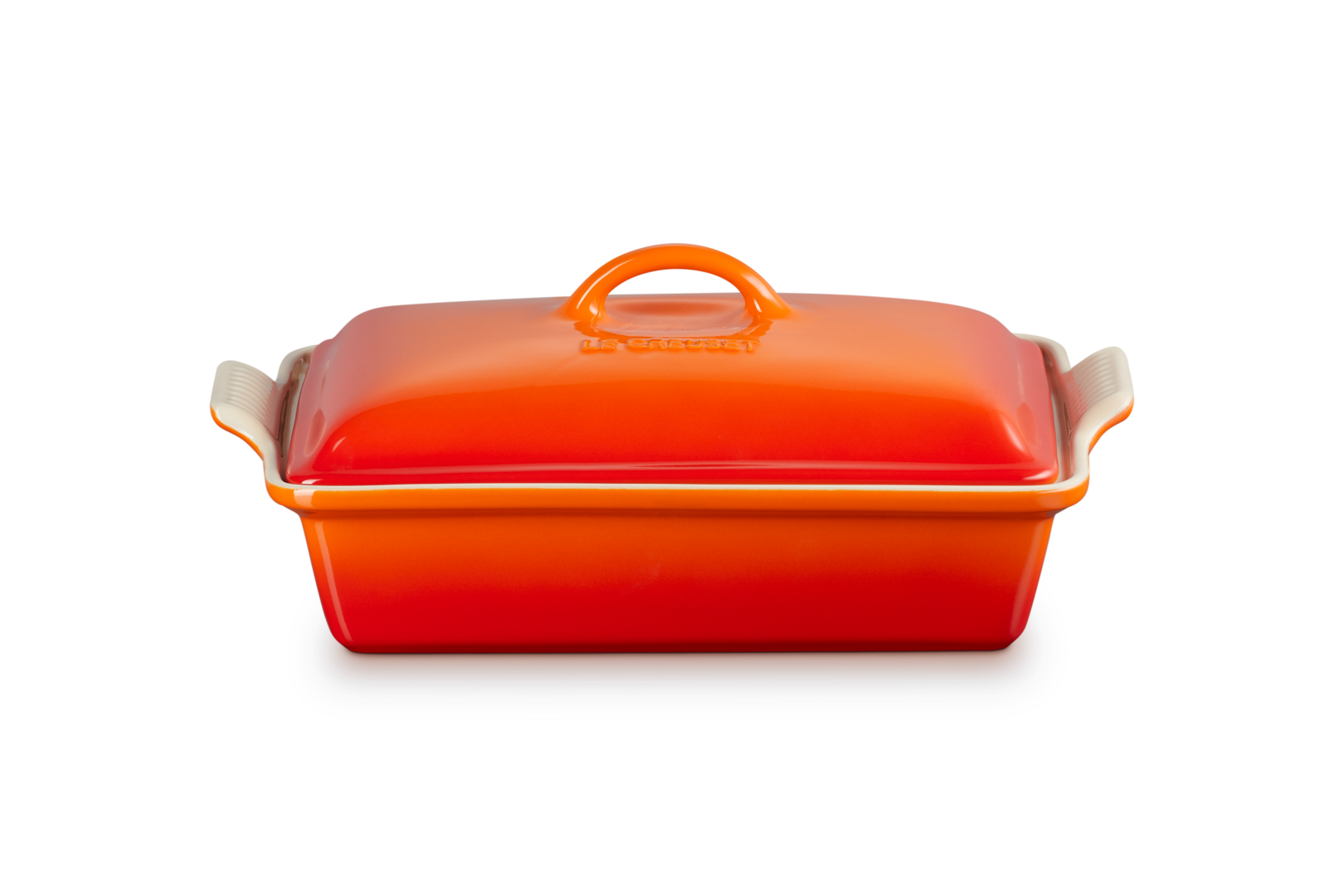 Le Creuset Rechteckige Auflaufform Tradition mit Deckel aus Steinzeug