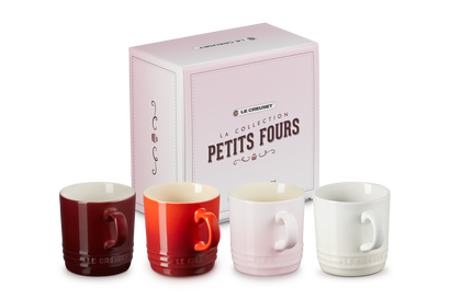 4er-Set Cappuccino Becher Petits Fours aus Steinzeug