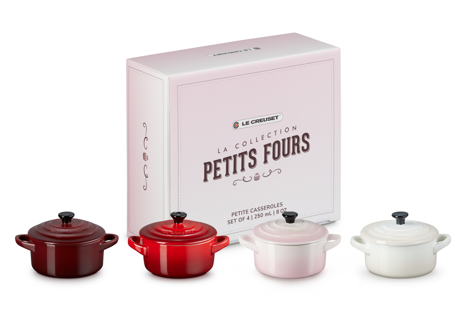 Le Creuset 4er-Set Mini-Cocottes Petits Fours aus Steinzeug