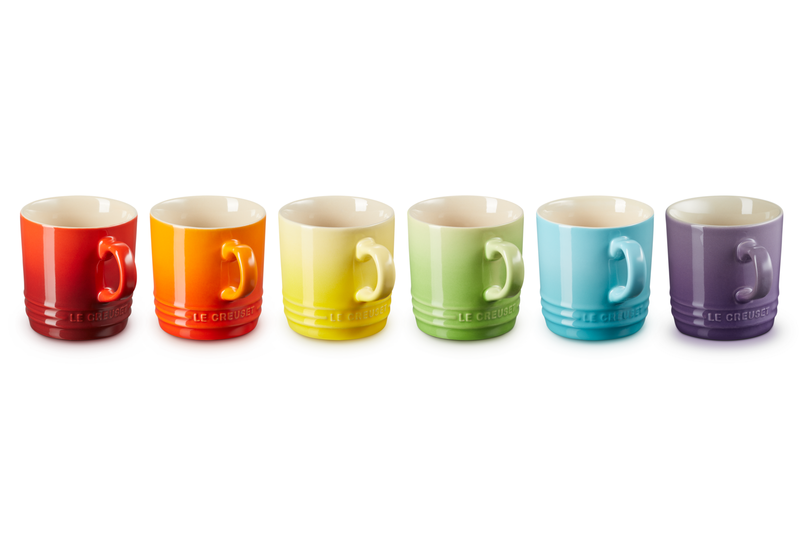 Le Creuset 6er-Set Cappuccino-Becher Regenbogen