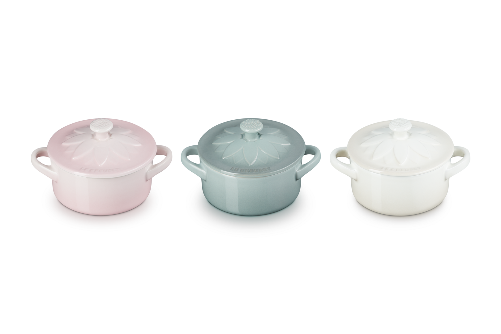 Le Creuset 3er-Set Mini-Cocottes Sonnenblume aus Steinzeug