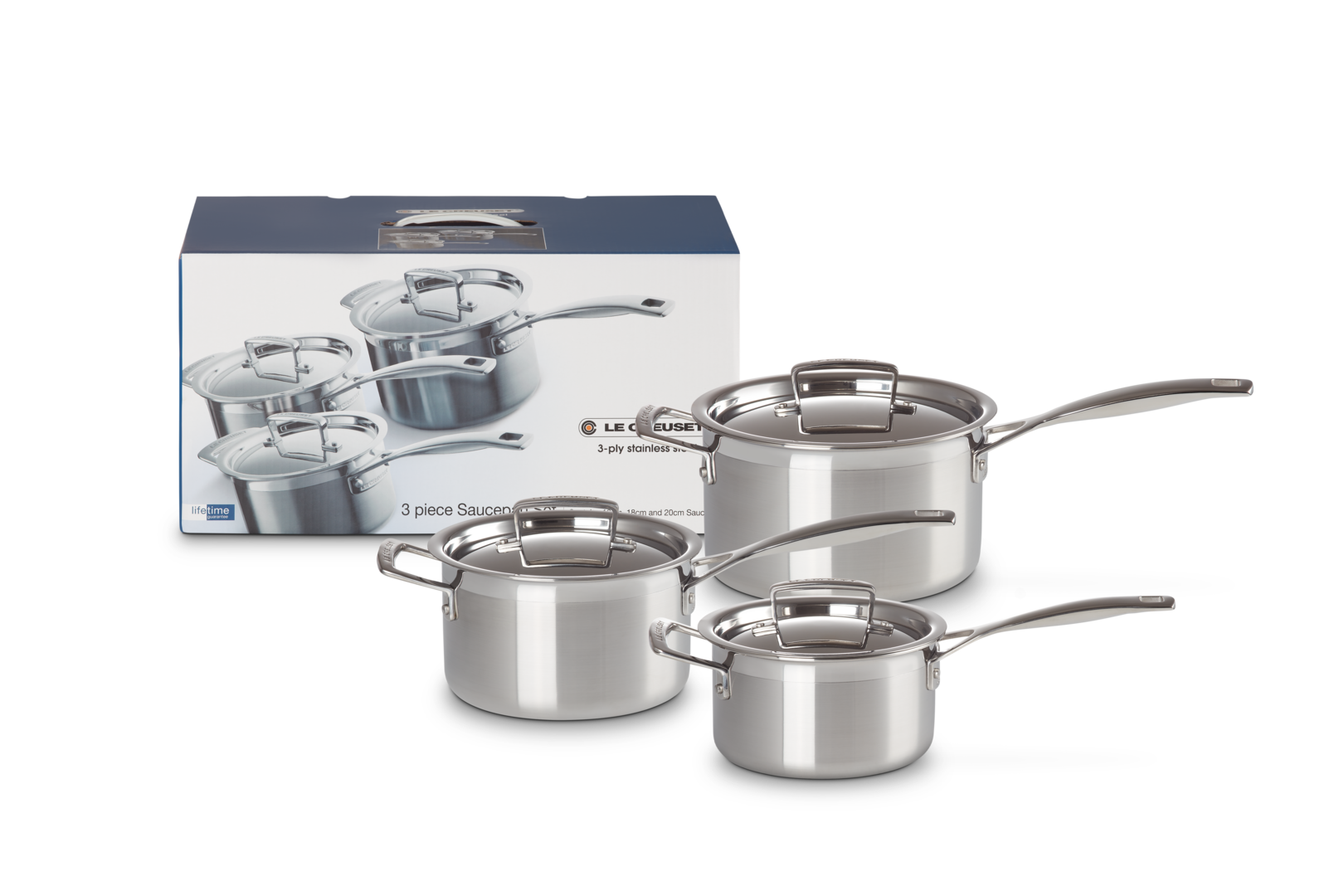 Le Creuset 3-teiliges Profitopfset aus 3-ply Edelstahl