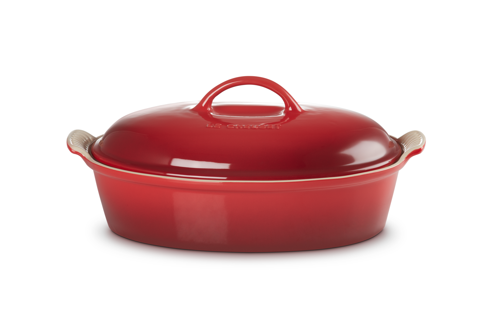 Le Creuset Ovale Auflaufform Tradition mit Deckel aus Steinzeug