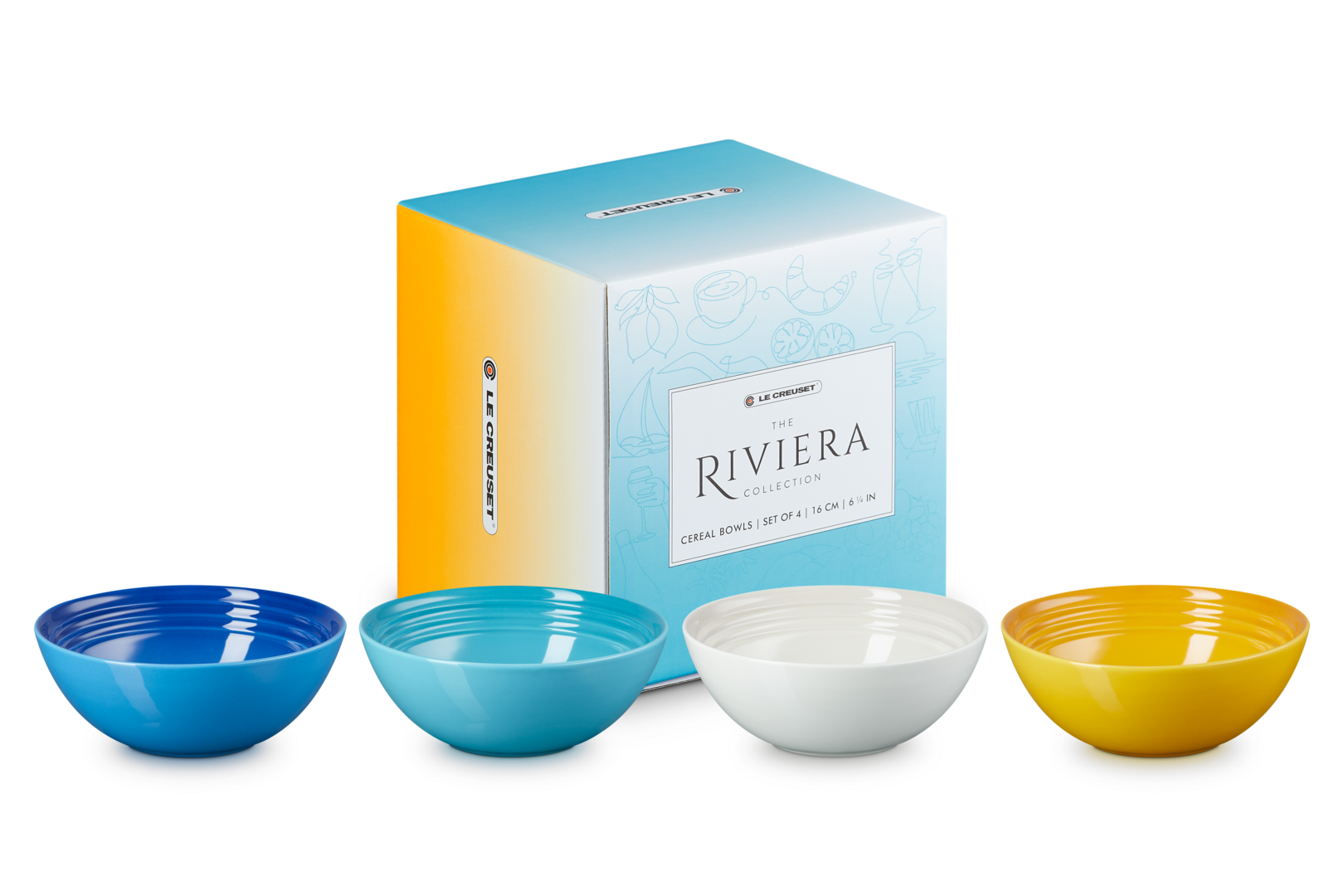 Le Creuset 4er-Set Müslischale Riviera aus Steinzeug